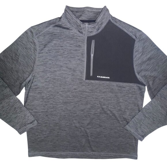 G.H. Bass & Co. Other - Mens Pullover XL Gray G.H. Bass & Co. Mixed Media 1/4 Zip Shirt Grey X-Large